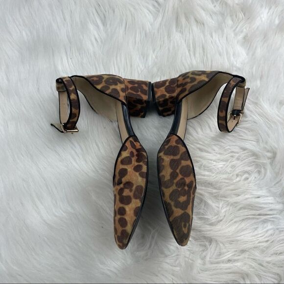 CAbi Kiki Leopard Print Calf Hair Ankle Strap Shoes - Picture 3 of 12